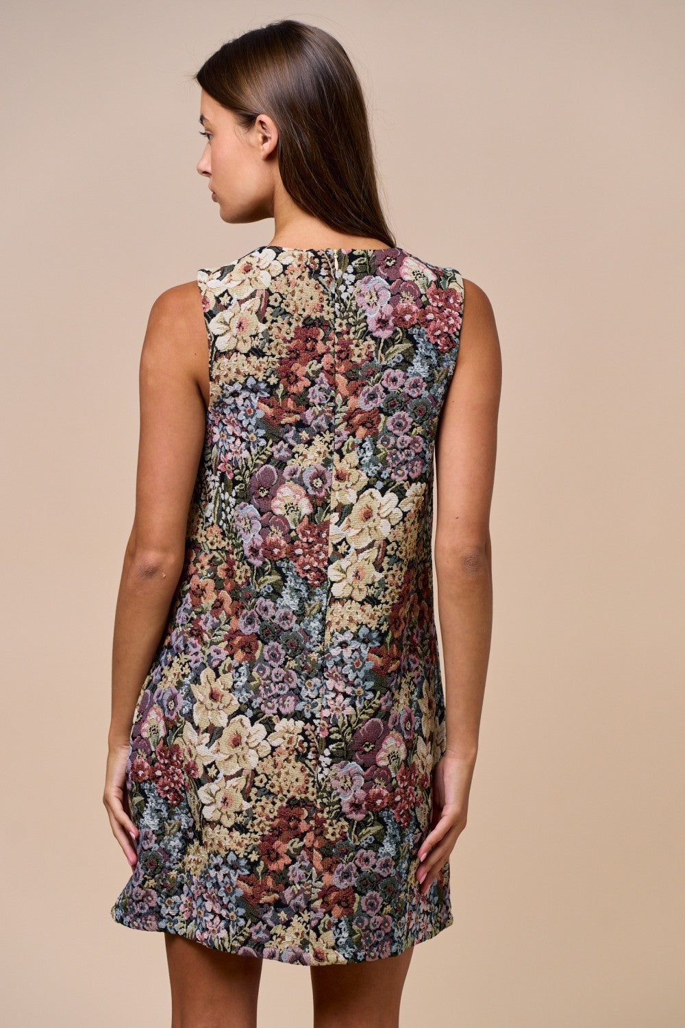 Sleeveless Tapestry Dress - Black Multi