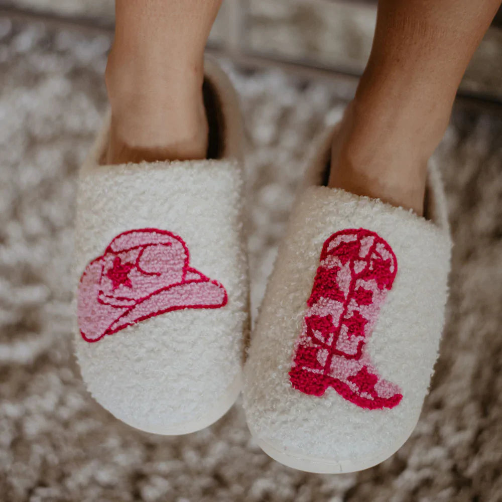 Pink Cowgirl Slippers