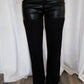 Leather + Suede Pants - Black