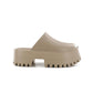 Platform Slip-On Mule - Black + Taupe