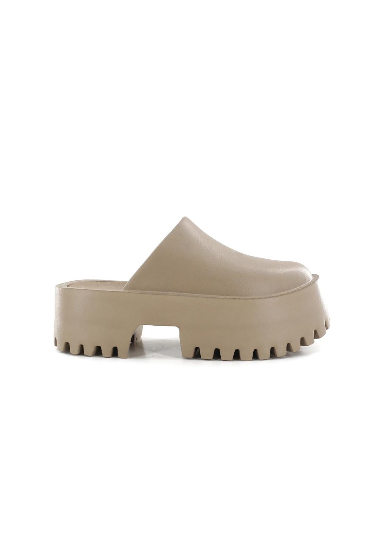 Platform Slip-On Mule - Black + Taupe