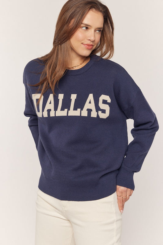 Dallas Sweater - Navy/Cream