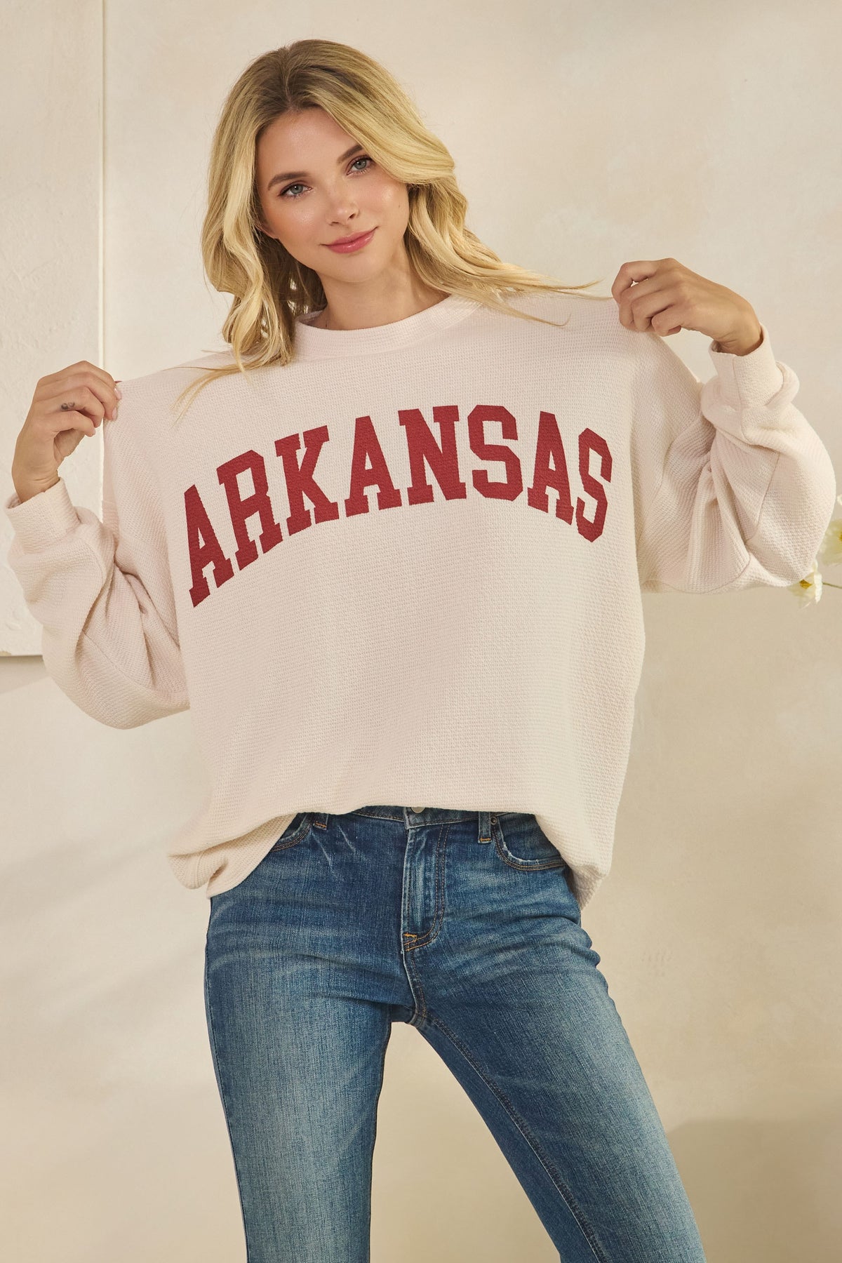 ARKANSAS Knit Long Sleeve Top - Cream