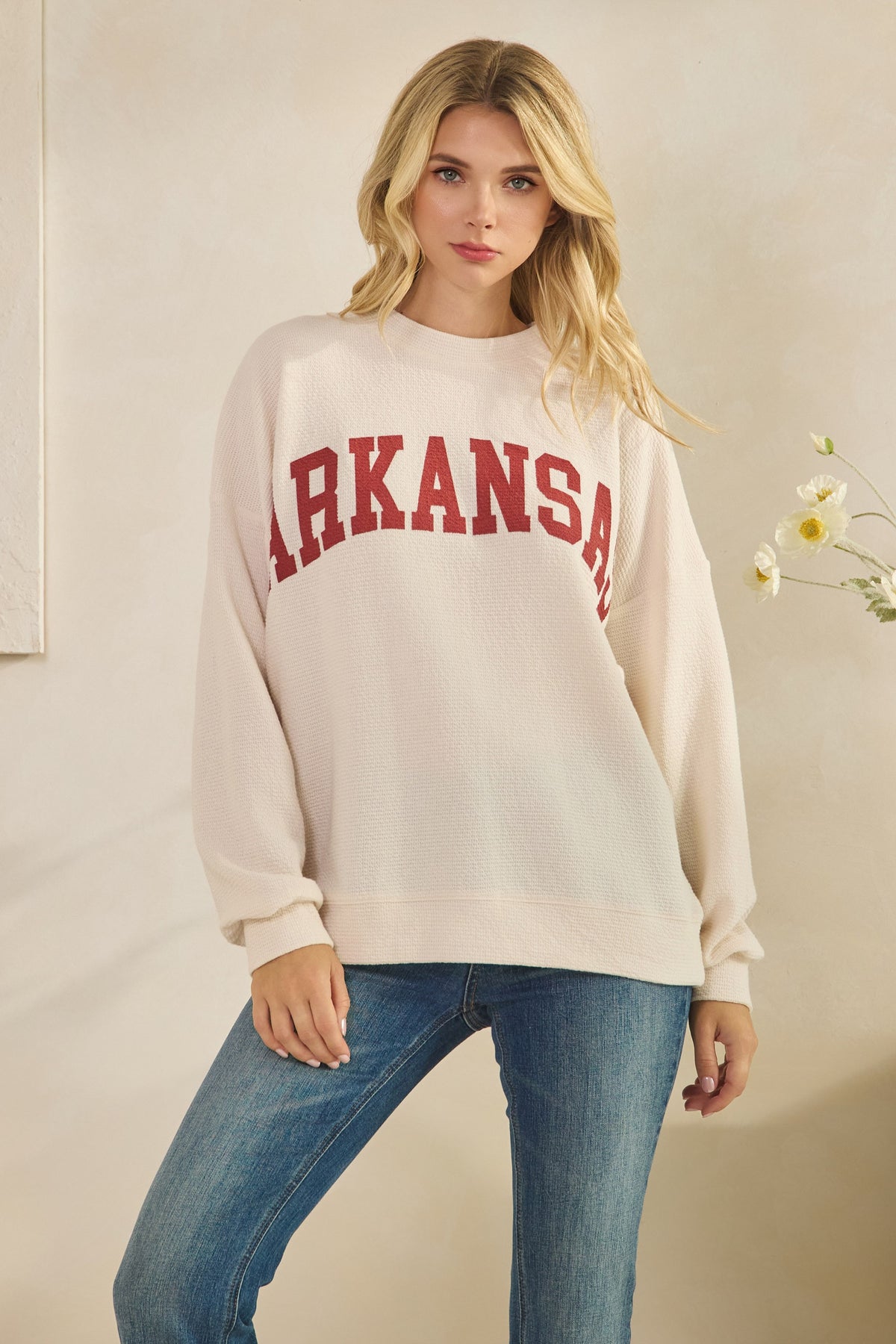 ARKANSAS Knit Long Sleeve Top - Cream