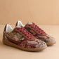 Tapestry Lace Up Sneakers - Mauve