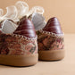 Tapestry Lace Up Sneakers - Mauve
