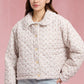 Sherpa-lined Floral Puffer With Lace Trim