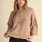 Elbow Length Sweater/Cardigan - Mocha Brown