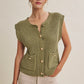 Chunky Knit Sweater Vest - Olive