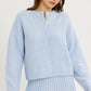 Oversized Cloud Touch Button-down Cardigan - Baby Blue