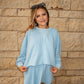 Getaway Pearl Embellished Sweatshirt - Sky Blue