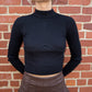 All Too Well Mock Neck Knit Long Sleeve Top - Black