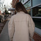 Jacket w Contrast Stitch - Light Taupe