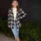 Plaid Blazer - Black/Taupe