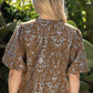 Floral Jacquard Top - Brown