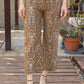 Floral Jacquard Pants - Brown