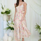 Floral Midi Dress - Pink/Green