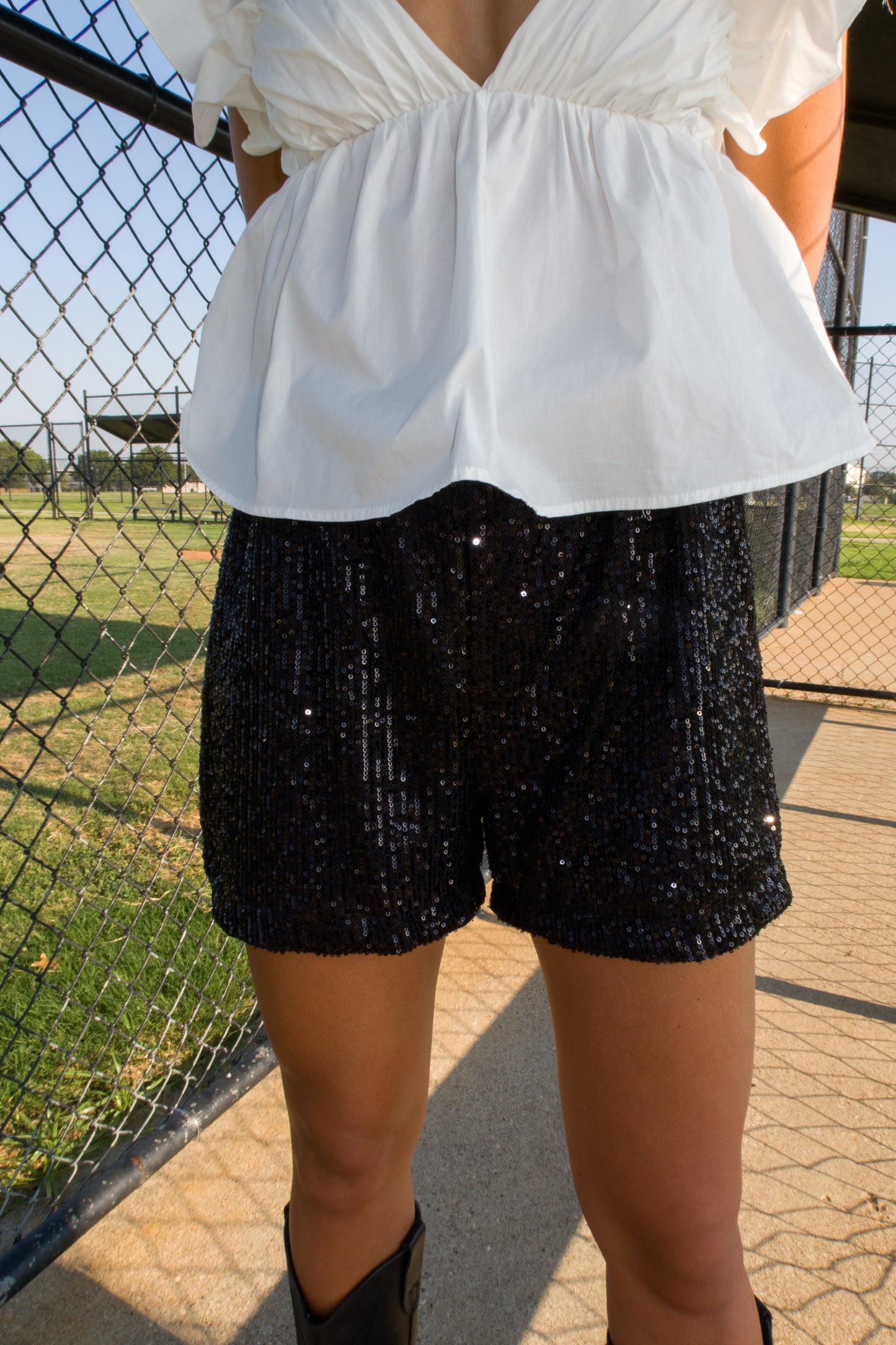 Blitz Sequin Shorts - Black