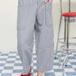 Stripe Wide Leg Pant - Navy