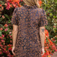 Ruffled V-neck Leopard Jacquard Dress - Brown