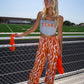 Team Rivalry Flowy Pants - Rust/Off-White