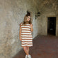 Around Town Striped Mini Dress - Mocha