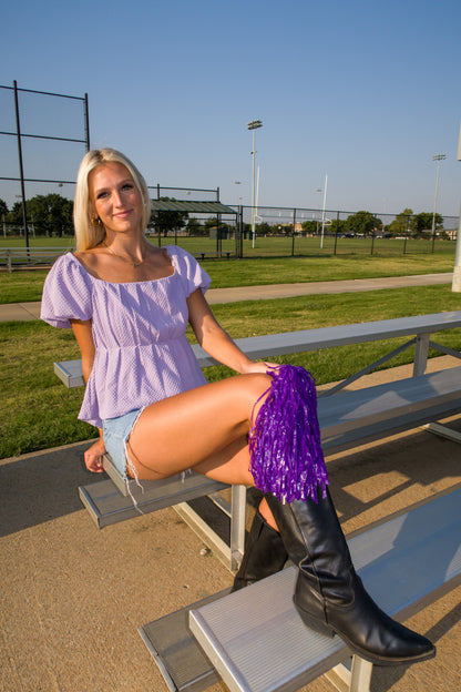 A Win's a Win Puff Sleeve Blouse - Lavender