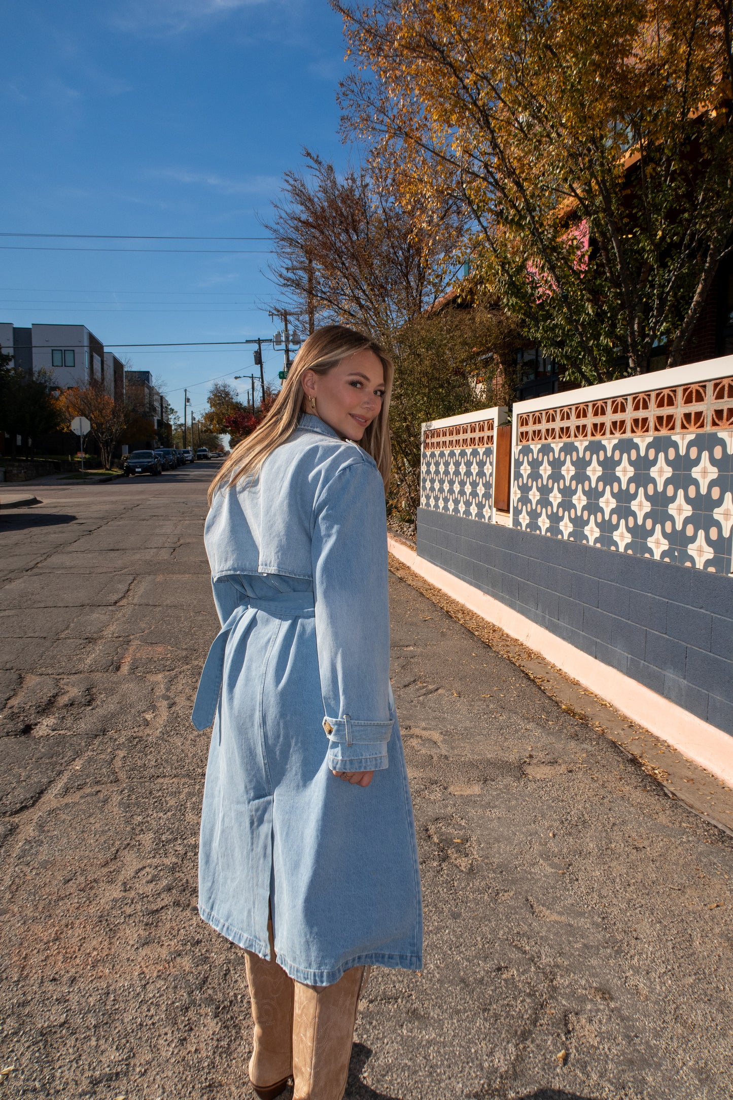 Denim Trench Coat - Denim