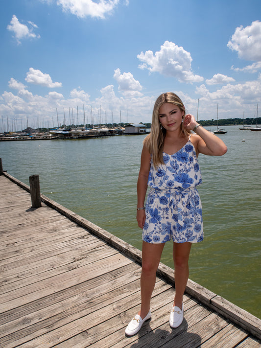 Bellagio Floral Shorts - Blue