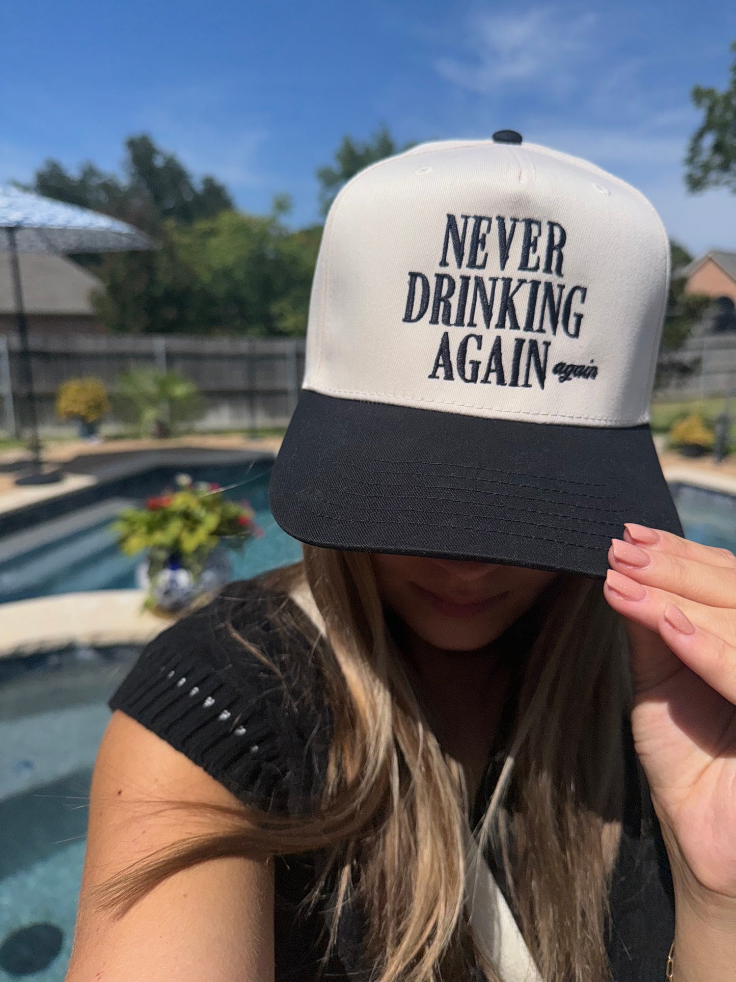 Never Drinking Again Hat - Black/Natural