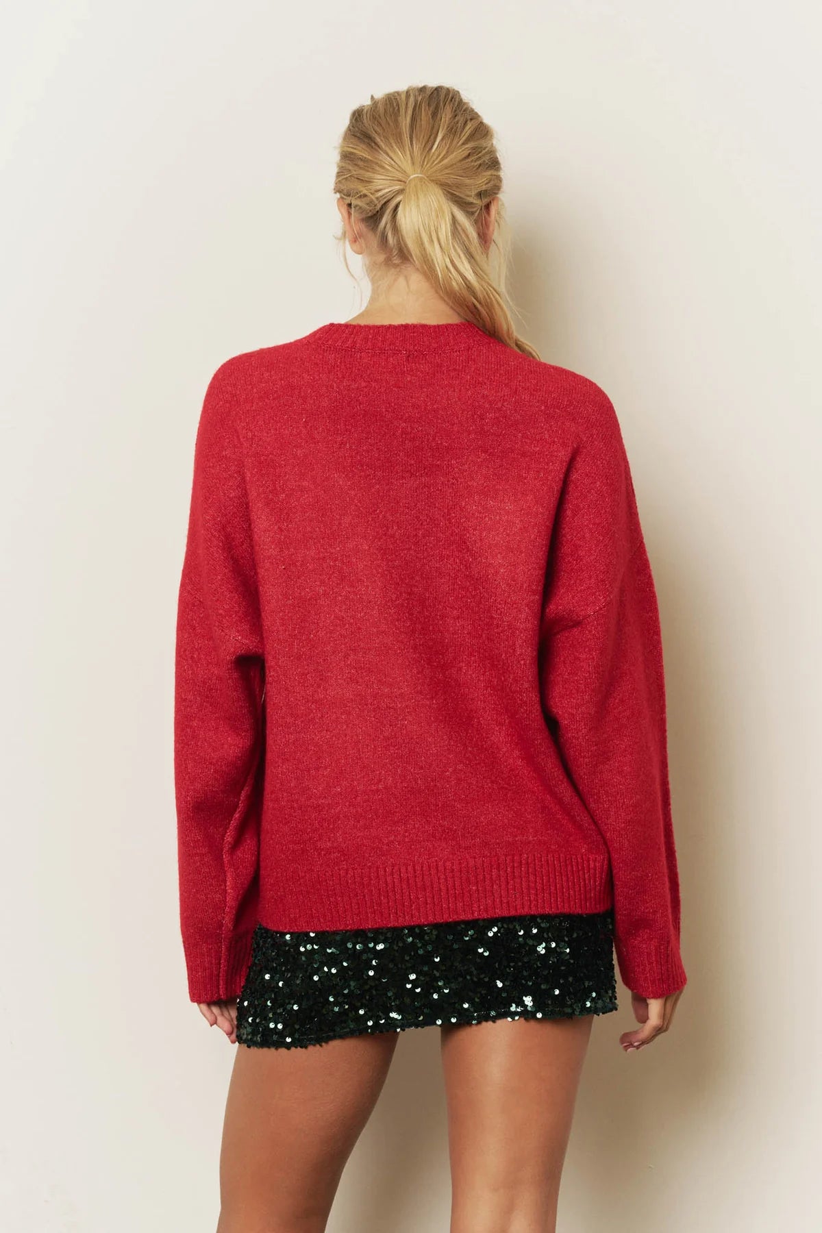 Fa La La Crewneck Sweater - Red
