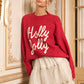 Holly Jolly Crewneck Sweater - Red