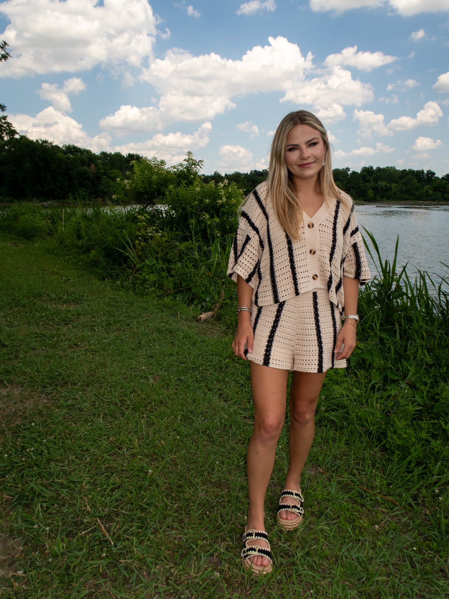 Lisbon Crochet Top - Black/Taupe