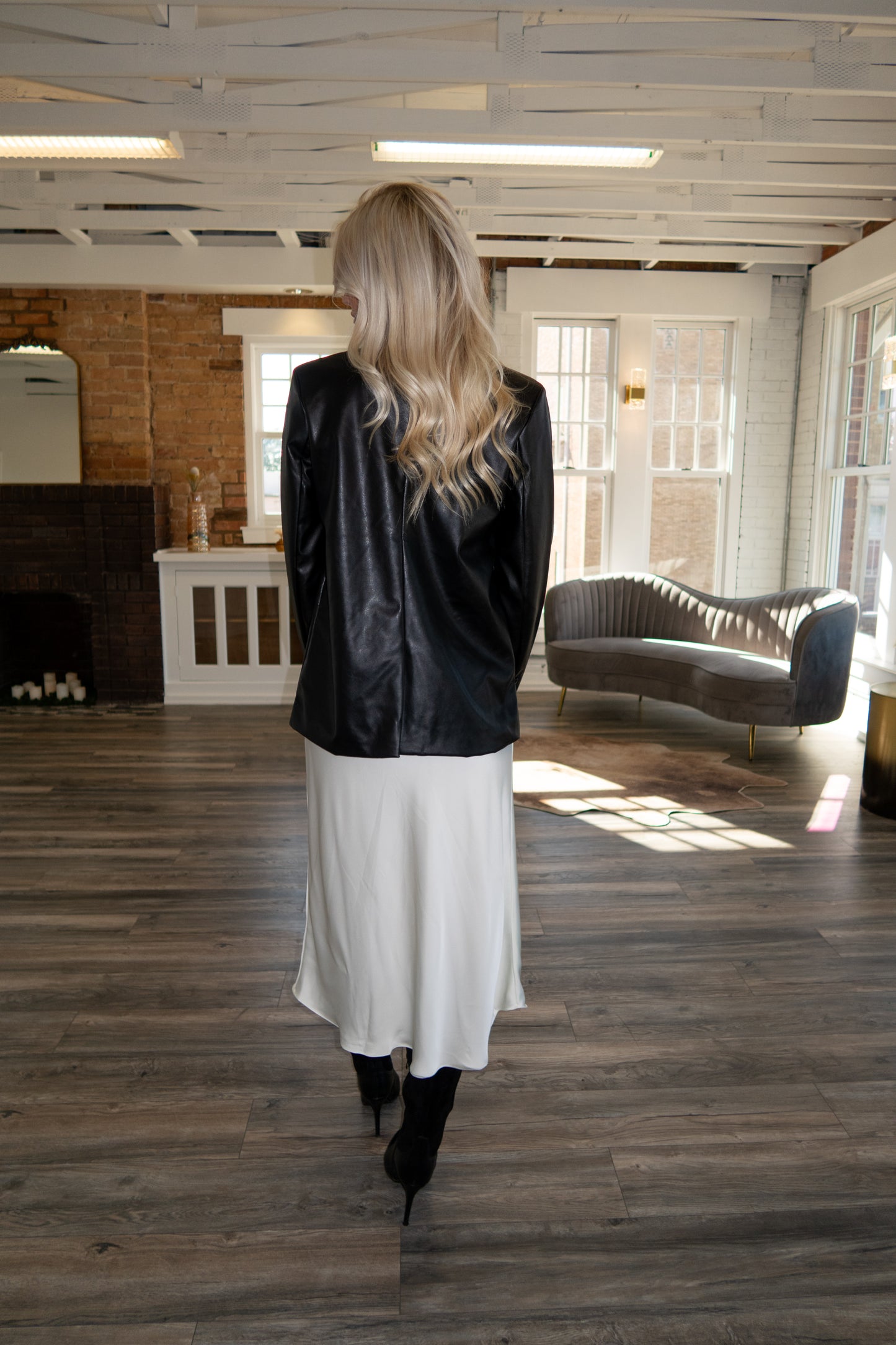 Leather Blazer - Black