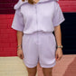 Now Boarding Collared Romper - Lavender