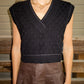 High Maintenance Cropped Sweater Vest - Black