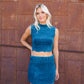 Autumn Breeze Textured Knit Mini Skirt - Teal