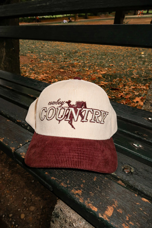 Cowboy Country Hat- Natural/Corduroy Brown