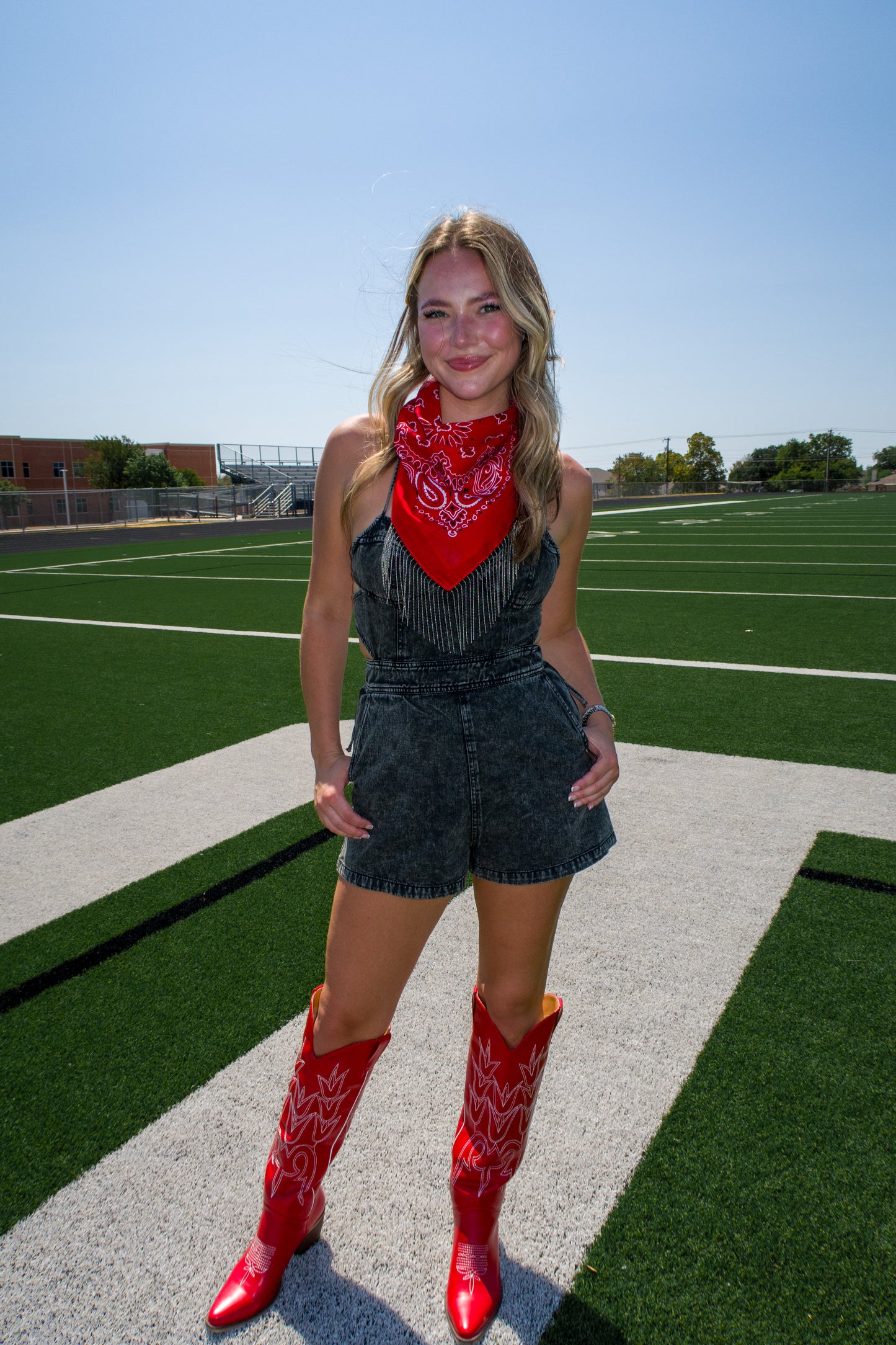 Go! Fight! Win! Chain Fringe Bandana - Red