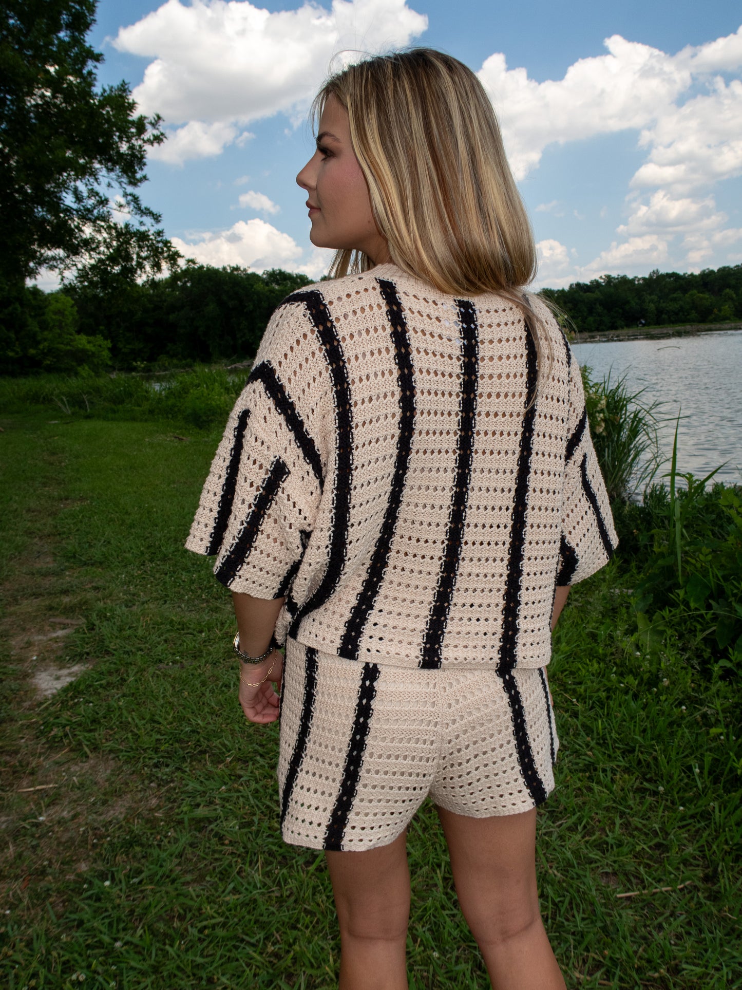 Lisbon Crochet Top - Black/Taupe