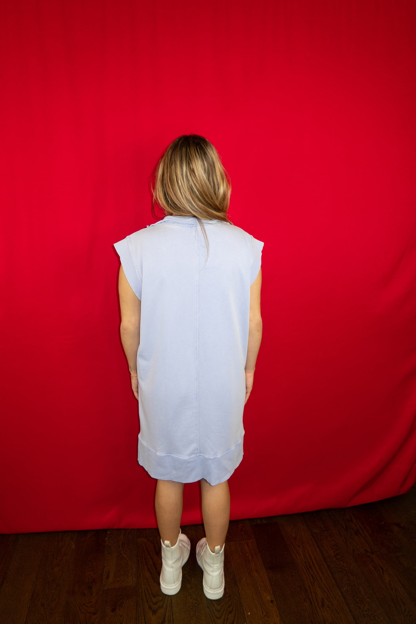 Isn't She Lovely Mock Neck Sleeveless Mini Dress - Periwinkle