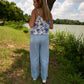 Santorini Linen Pants - Light Blue