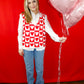 Crushin' on You Heart Sweater Vest - Red/White