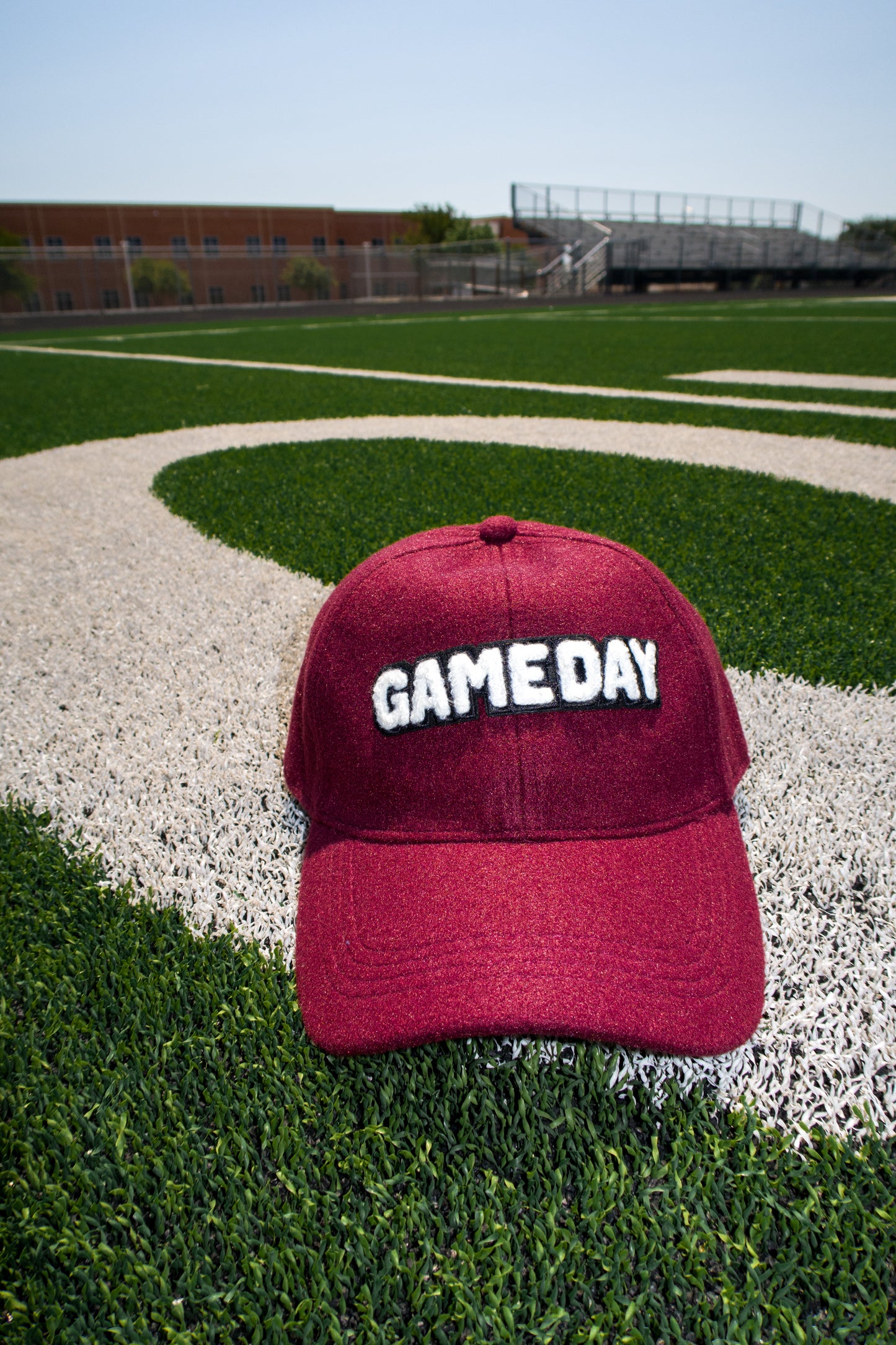 GAMEDAY Chenille Patch Wool Cap- Burgundy