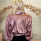 Satin Wrap Blouse - Maroon