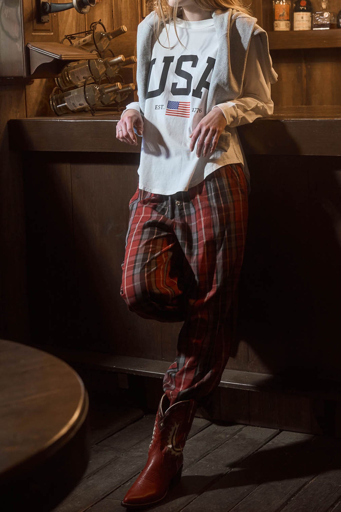 Plaid Lounge Pants - Red Multi