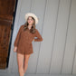 Brown Sugar Corduroy Romper - Brownie