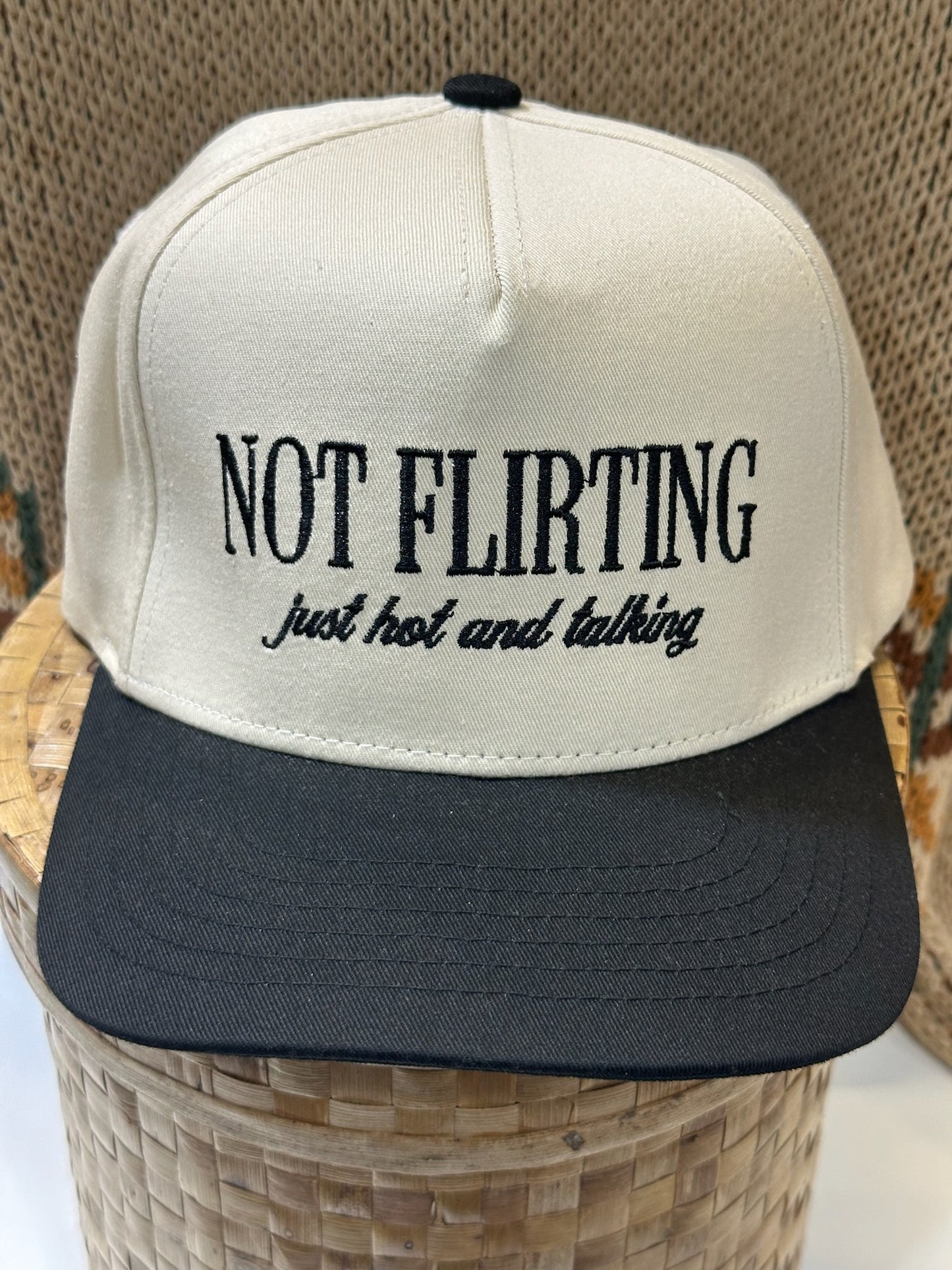 Not Flirting Hat - Natural/Black
