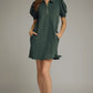 Scalloped Puff Sleeve Mini Dress - Forest