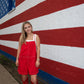 Overall Romper - Red